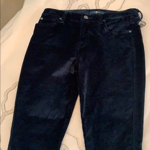 7 For All Mankind velvet jeans in teal